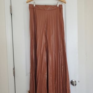 Faux wide leather pants  size M